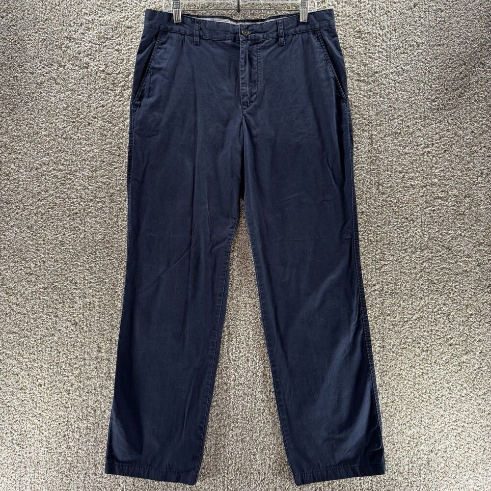 Lacoste Pants Mens 33x31 Blue Chino Preppy Casual Gator 100% Cotton Casual Adult